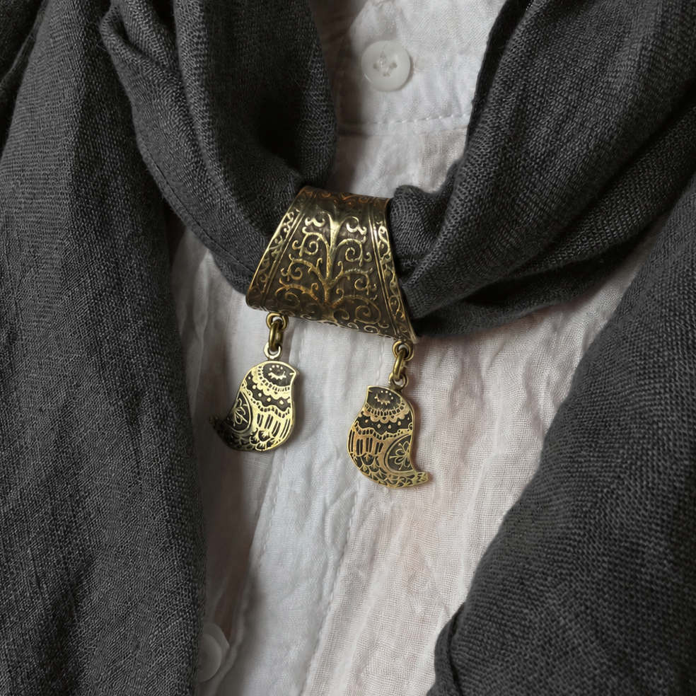 100% Natural Linen Scarf Ring "Tweetlings"