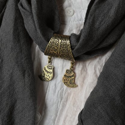 100% Natural Linen Scarf Ring "Tweetlings"