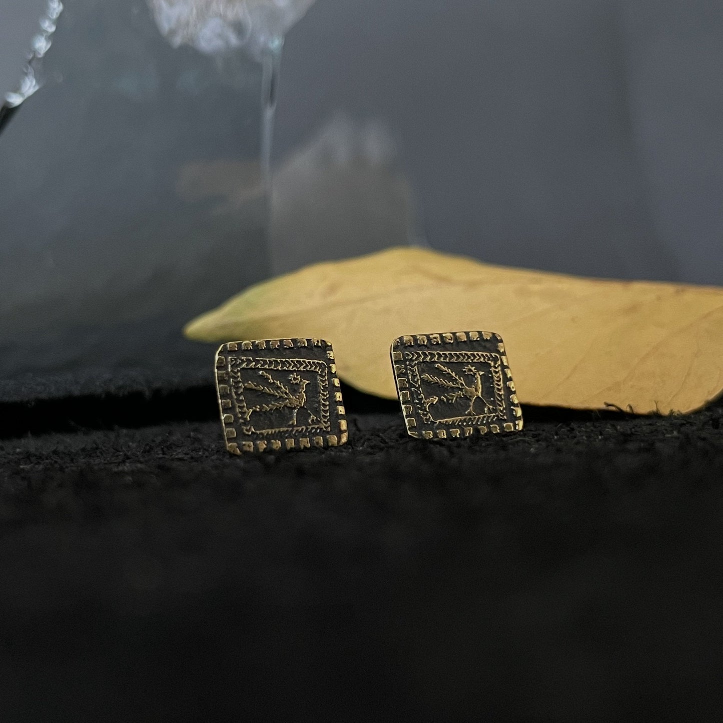 Auskarai "Baltų zodiako kvadratai"