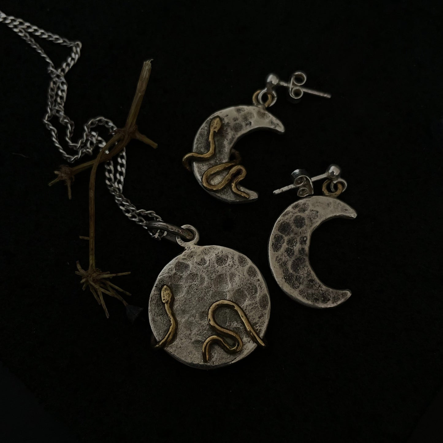 Silver earrings "Naktula"
