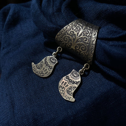 100% Natural Linen Scarf Ring "Tweetlings"